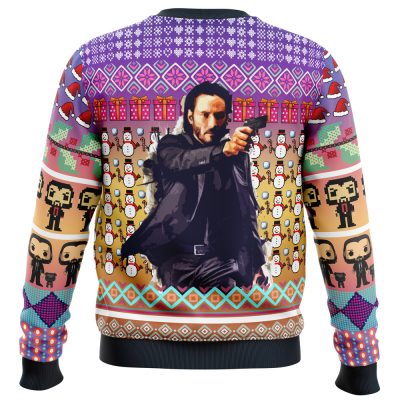 john wick Sweater back - Anime Ugly Sweater