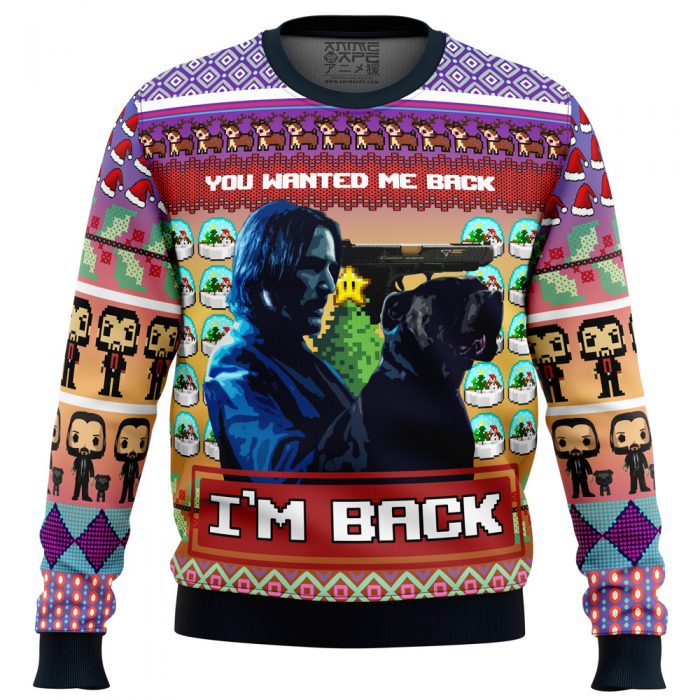 john wick Sweater front - Anime Ugly Sweater