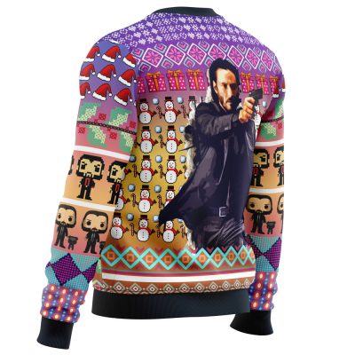 john wick Sweater side back - Anime Ugly Sweater