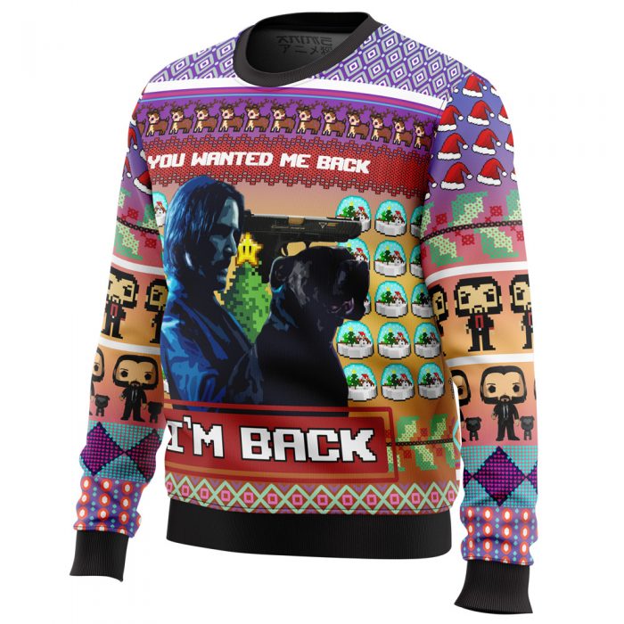 john wick Sweater side front - Anime Ugly Sweater