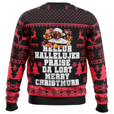 madea Ugly Christmas Sweater back mockup - Anime Ugly Sweater