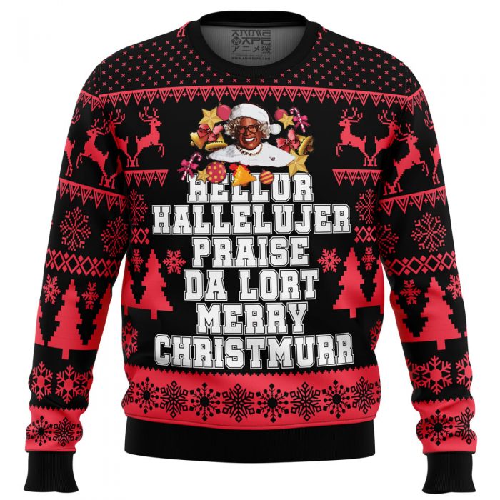 madea Ugly Christmas Sweater front mockup - Anime Ugly Sweater