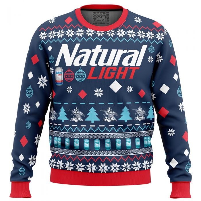 natural Ugly Christmas Sweater front mockup - Anime Ugly Sweater