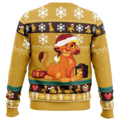 simba Ugly Christmas Sweater back mockup - Anime Ugly Sweater