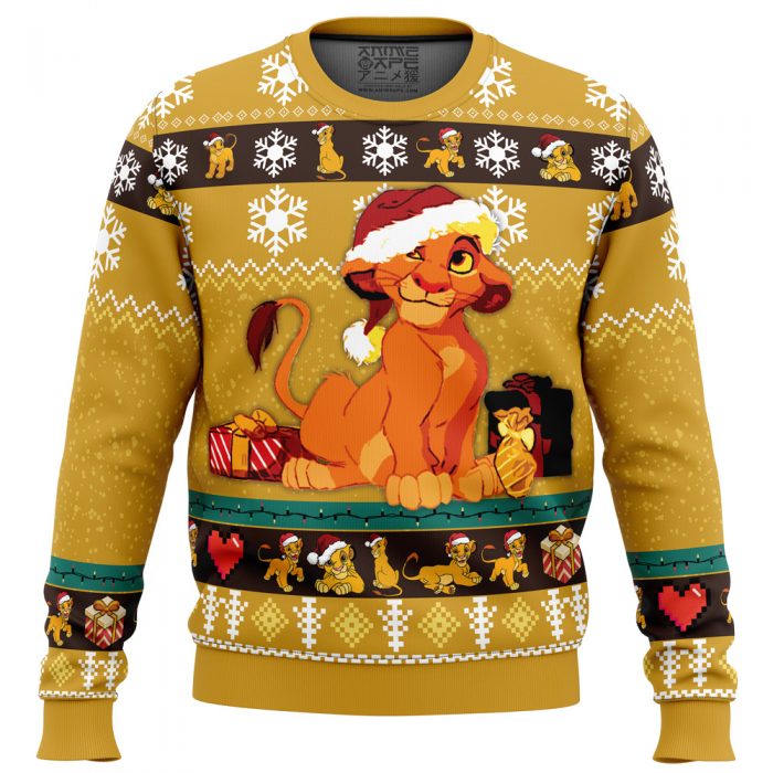 simba Ugly Christmas Sweater front mockup - Anime Ugly Sweater